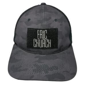 Eric Church Trucker Hat Gray Black Camo Mesh Snapback One Size Official Product
